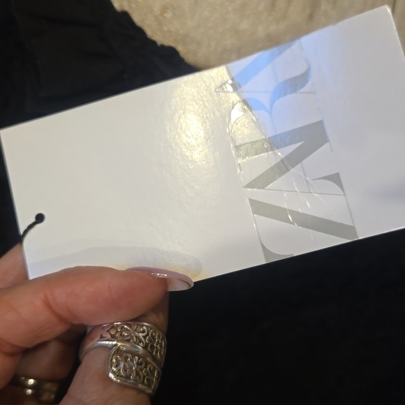 New Zara Black Spaghetti Strap Stretchy Smocked Ruffle Hem Tank - Picture 8 of 12